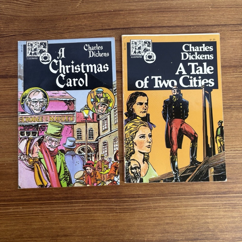 Charles Dickens Illustrated Books A Christmas Carol & Tale of Two Cities